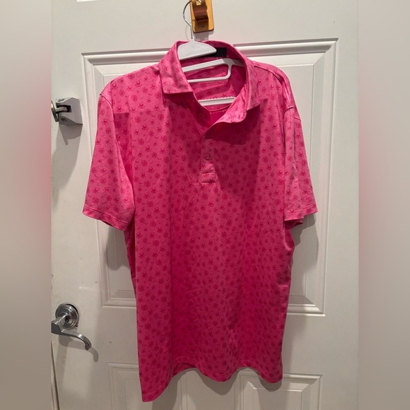 G/FORE Blue pink Skulls and Ts PTRL Patterned Men's Shirt large Golf - Picture 3 of 6